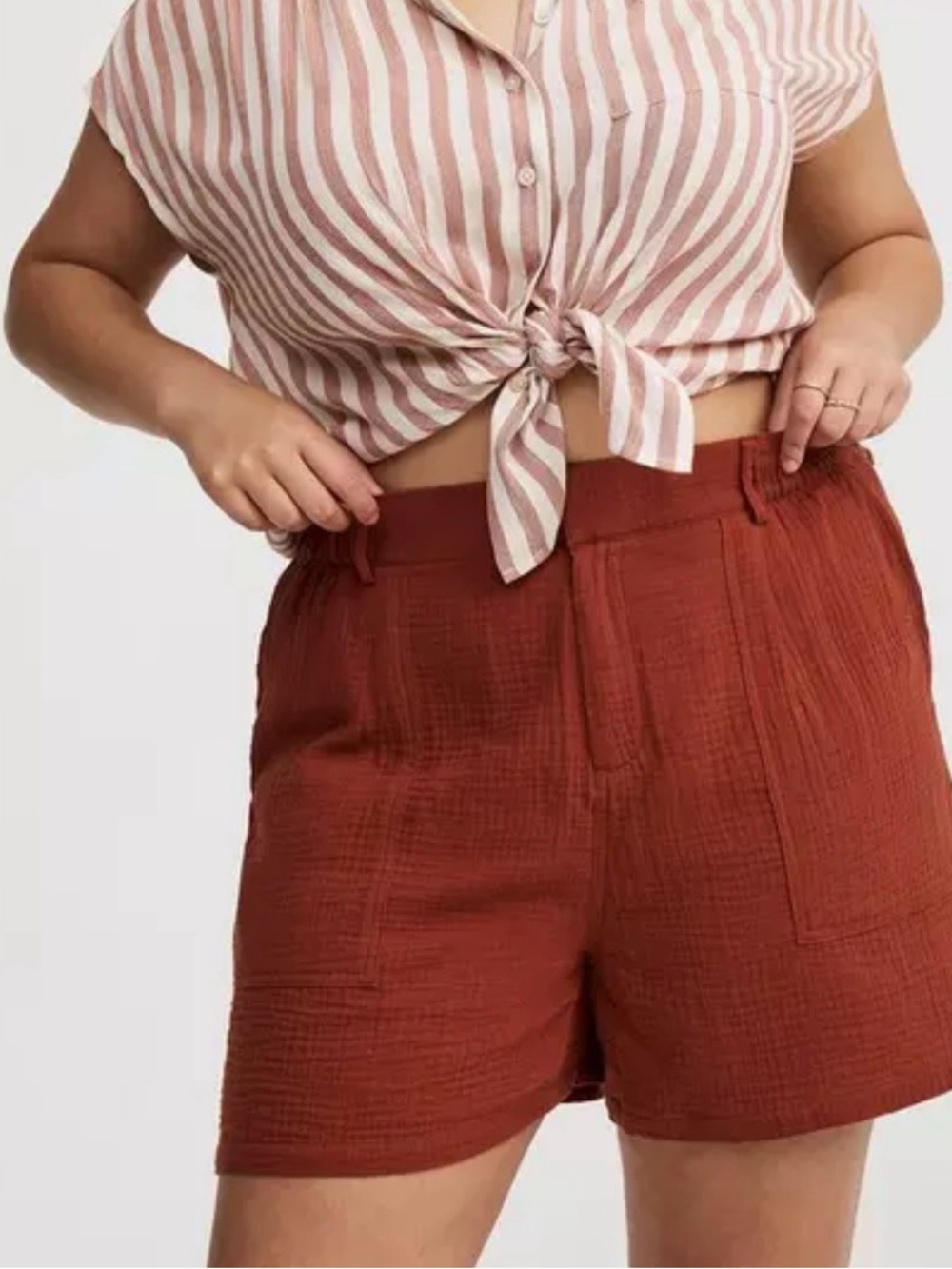 Torrid Super High-Rise Trouser Short Roasted Russet